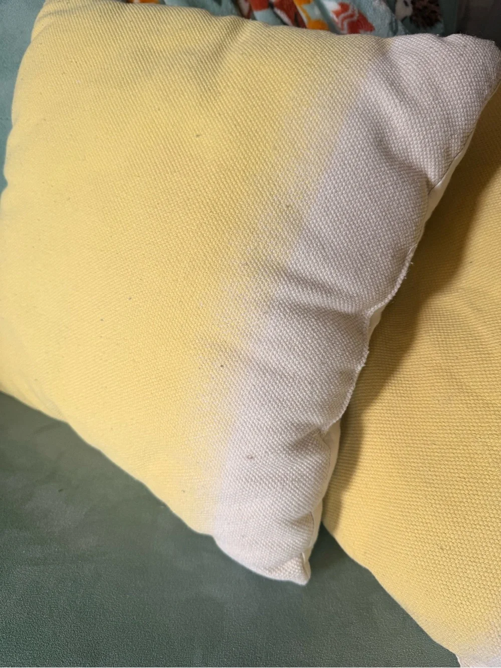 Soft Yellow & White Ombre Accent Pillow Pair
